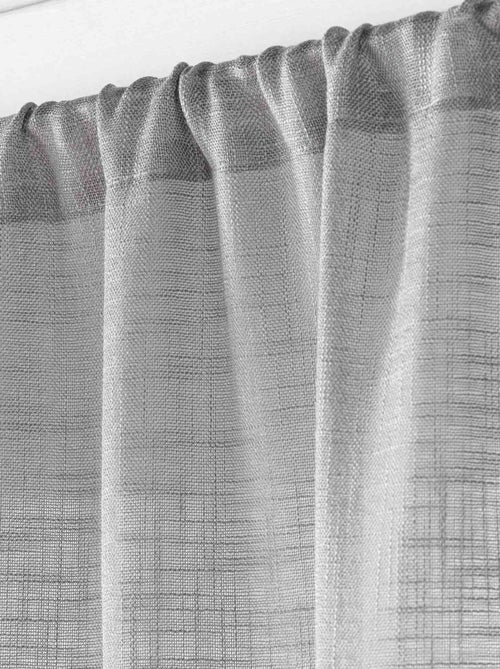 Paire de Voilages Haltona Blanc  - Effet Lin Tissé - Kiabi