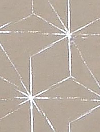 Paire de voilages impression géometrique "métal", vitrage finition passe-tringle.