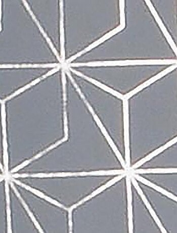 Paire de voilages impression géometrique "métal", vitrage finition passe-tringle.