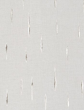 Paire de voilages impression "métal", vitrage finition passe-tringle.