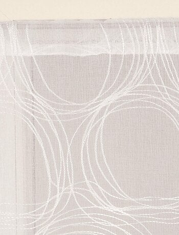 Paire de Voilages imprimé cercle, finition passe-tringle, vitrages.