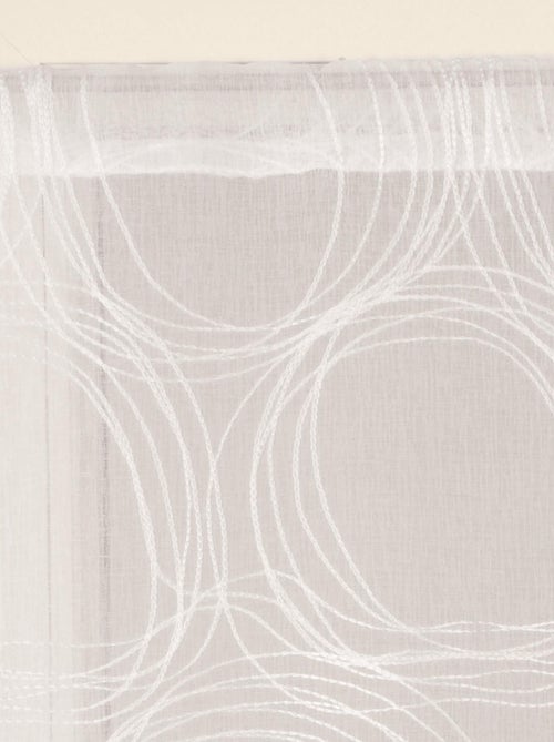 Paire de Voilages imprimé cercle, finition passe-tringle, vitrages. - Kiabi
