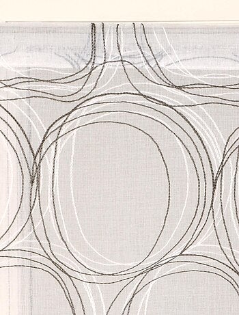 Paire de Voilages imprimé cercle, finition passe-tringle, vitrages.
