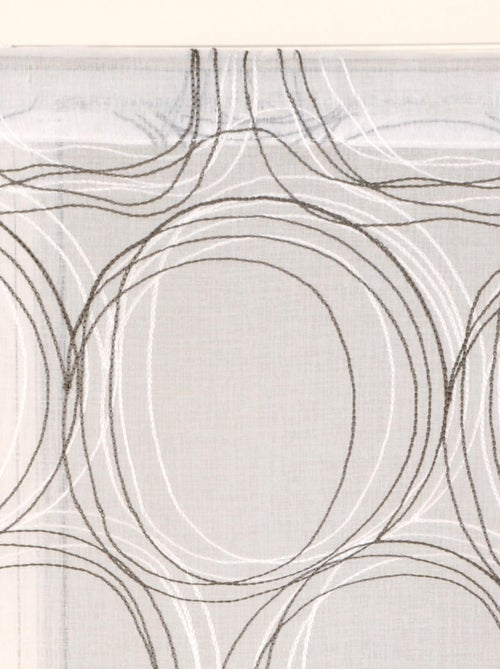 Paire de Voilages imprimé cercle, finition passe-tringle, vitrages. - Kiabi