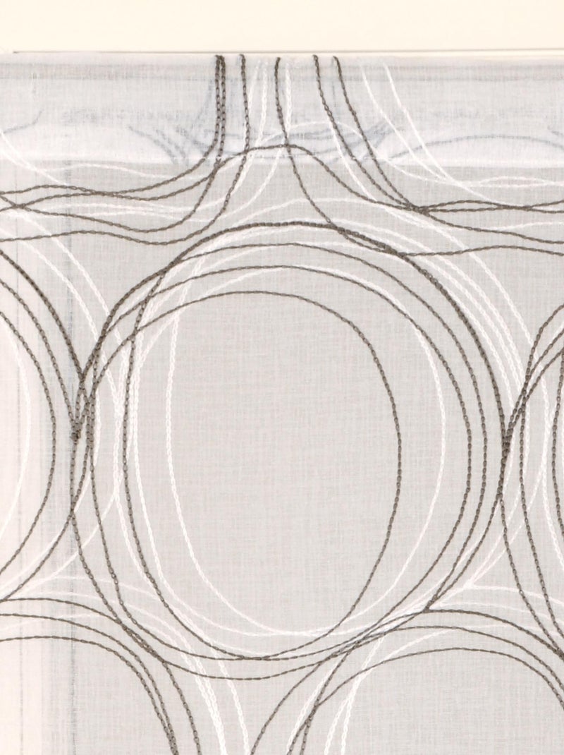 Paire de Voilages imprimé cercle, finition passe-tringle, vitrages. Gris Argenté - Kiabi