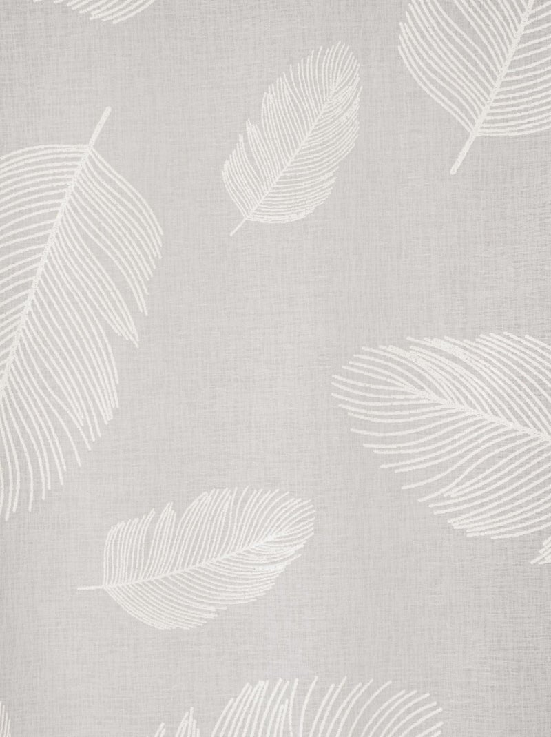 Paire de voilages imprimé feuille, vitrage finition passe-tringle. Blanc - Kiabi