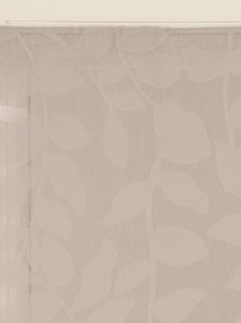 Paire de voilages imprimé feuilles, finition passe-tringle, vitrages. Beige gris - Kiabi