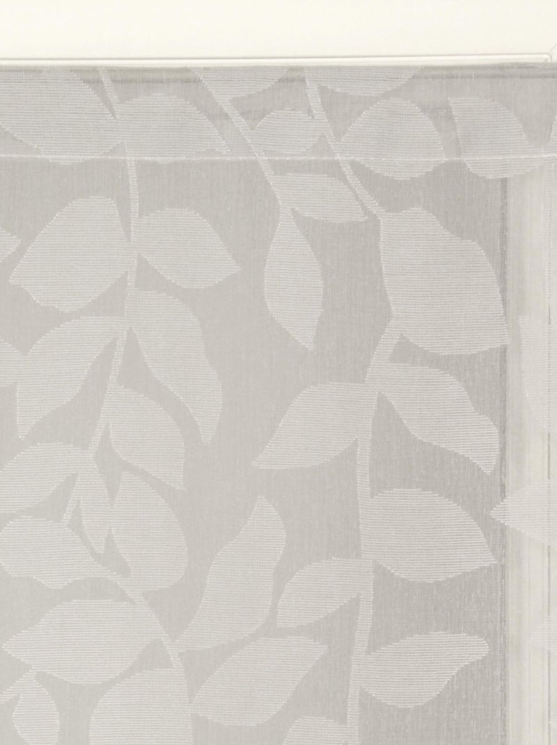 Paire de voilages imprimé feuilles, finition passe-tringle, vitrages. Gris - Kiabi