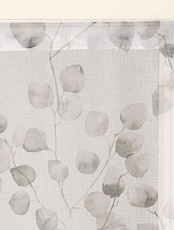 Paire de Voilages Imprimé Feuilles, finition passe-tringle, vitrages.