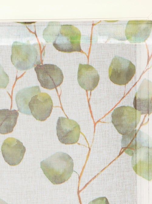 Paire de Voilages Imprimé Feuilles, finition passe-tringle, vitrages. - Kiabi