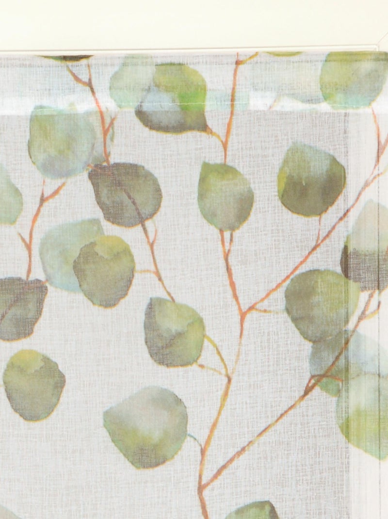 Paire de Voilages Imprimé Feuilles, finition passe-tringle, vitrages. Vert - Kiabi