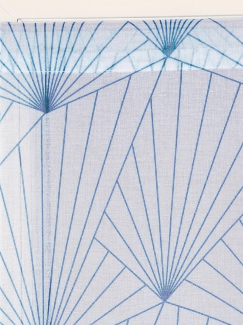 Paire de Voilages imprimé géométrique, finition passe-tringle, vitrages. Bleu - Kiabi