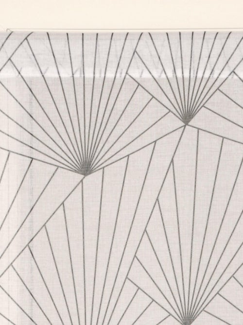 Paire de Voilages imprimé géométrique, finition passe-tringle, vitrages. - Kiabi