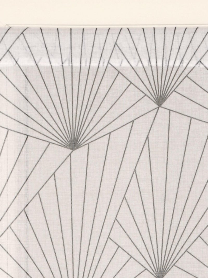 Paire de Voilages imprimé géométrique, finition passe-tringle, vitrages. Gris Argenté - Kiabi