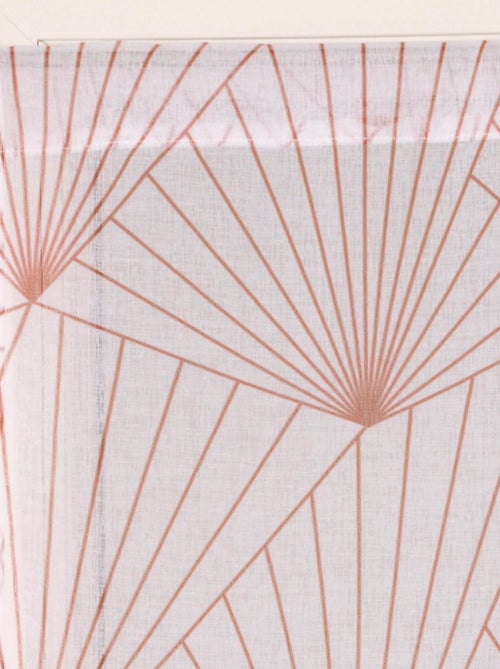 Paire de Voilages imprimé géométrique, finition passe-tringle, vitrages. - Kiabi