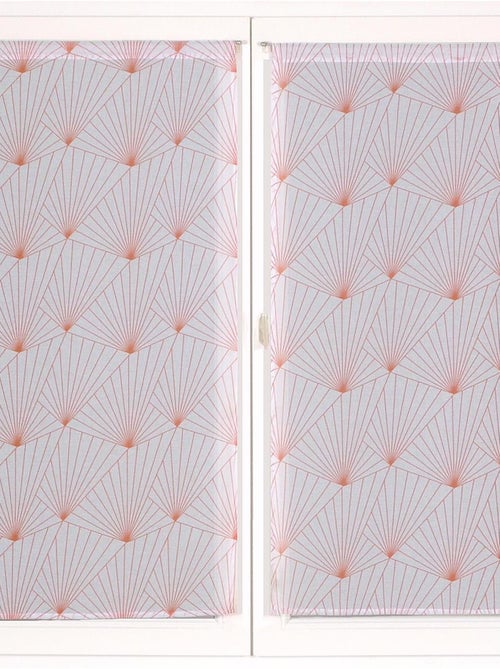 Paire de Voilages imprimé géométrique, finition passe-tringle, vitrages. - Kiabi