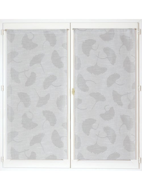 Paire de Voilages Jacquard, fleurs de Ginkgo, finition passe-tringle, vitrages Dylrev - Kiabi