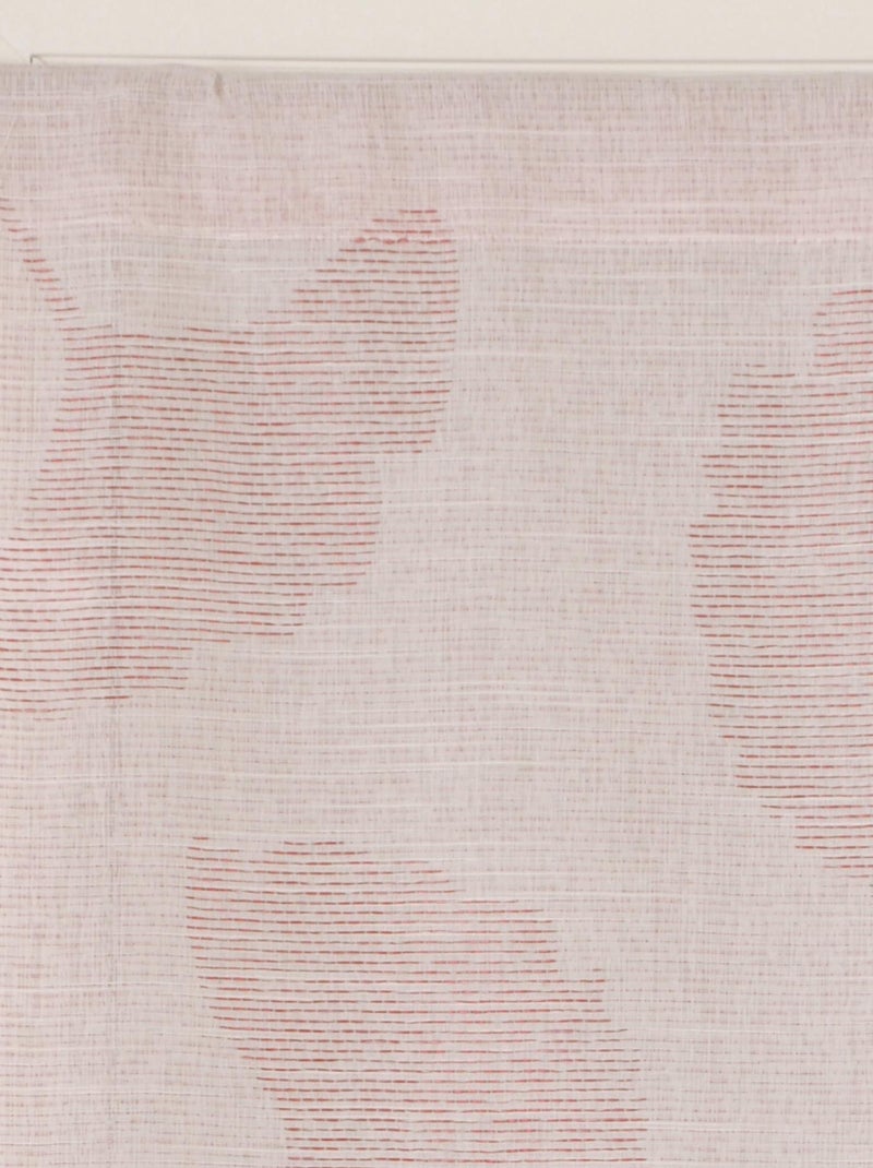 Paire de Voilages Jacquard, fleurs de Ginkgo, finition passe-tringle, vitrages. Rouge - Kiabi