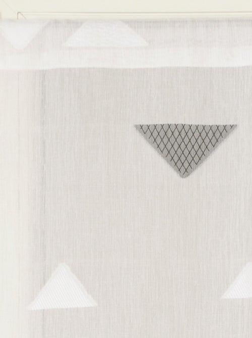 Paire de Voilages Jacquard motifs triangulaire, finition passe-tringle, vitrages. - Kiabi Paire de Voilages Jacquard motifs triangulaire, finition passe-tringle, vitrages. - Kiabi