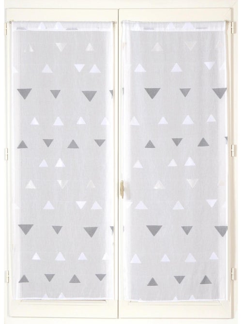 Paire de Voilages Jacquard motifs triangulaire, finition passe-tringle, vitrages. - Kiabi Paire de Voilages Jacquard motifs triangulaire, finition passe-tringle, vitrages. - Kiabi