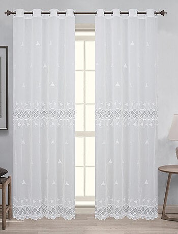 Paire de voilages macramé pour baie vitrée