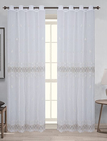 Paire de voilages macramé pour baie vitrée