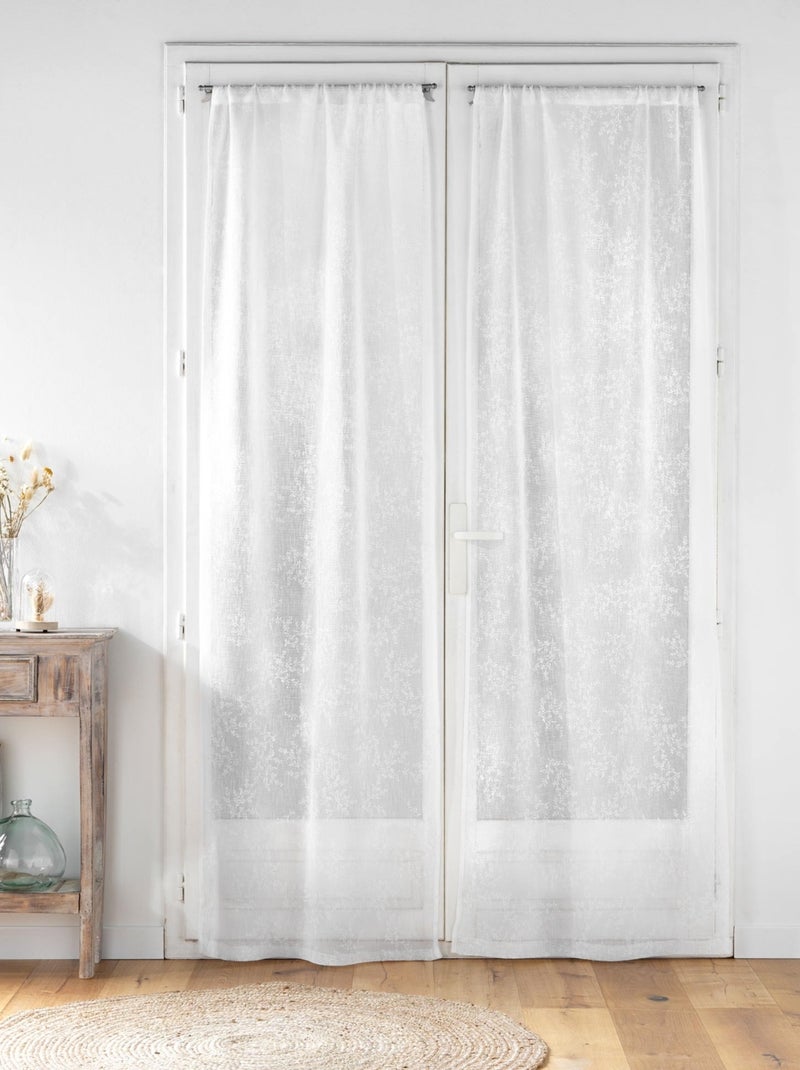 Paire de voilages passe-tringle en voile tissé motif feuillage Blanc - Kiabi