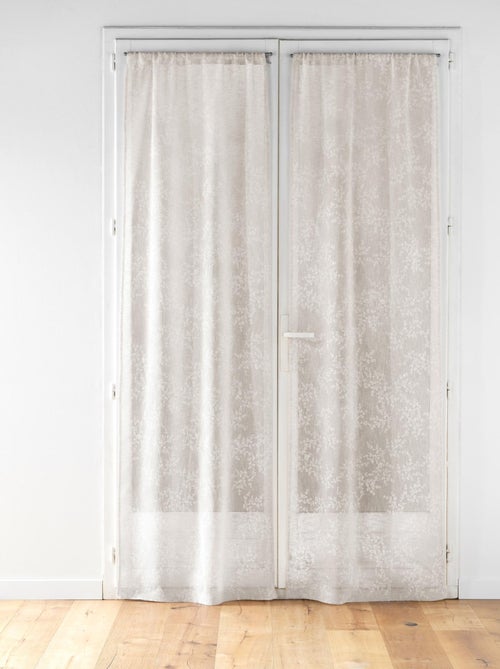 Paire de voilages passe-tringle en voile tissé motif feuillage - Kiabi Paire de voilages passe-tringle en voile tissé motif feuillage - Kiabi