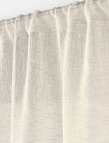 Paire de voilages passe-tringle en voile tissé pour porte-fenêtre