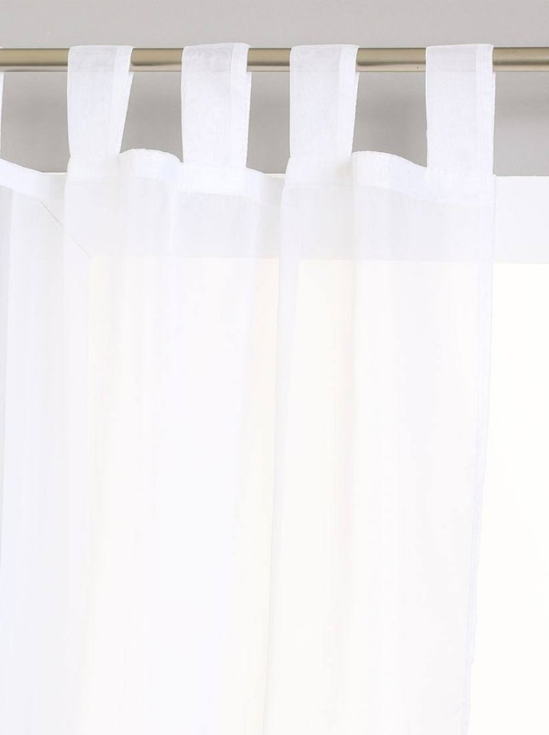 Paire de voilages pattes 140x240 cm blanc Blanc - Kiabi