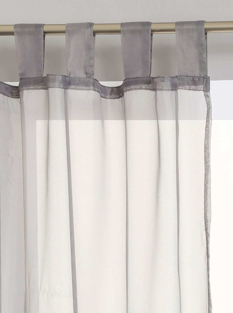 Paire de voilages pattes 140x240 cm gris Gris - Kiabi