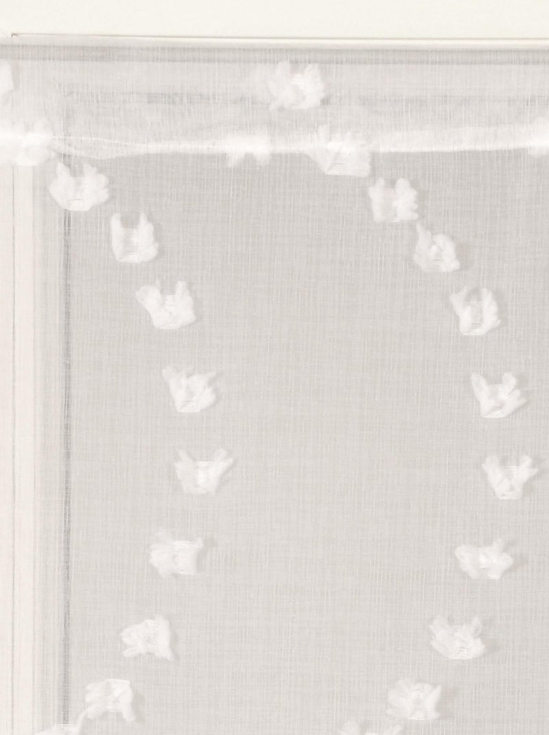Paire de Voilages petits-nœuds, finition passe-tringle, vitrages. Blanc - Kiabi