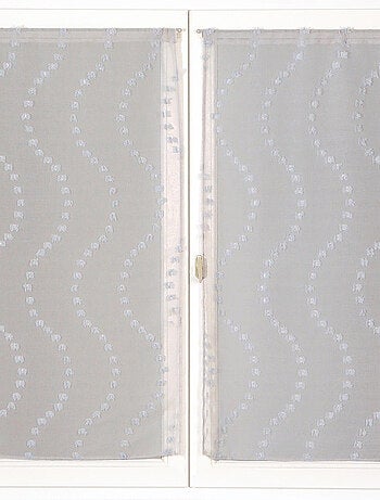 Paire de Voilages petits-nœuds, finition passe-tringle, vitrages.