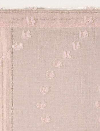 Paire de Voilages petits-nœuds, finition passe-tringle, vitrages.