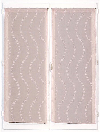 Paire de Voilages petits-nœuds, finition passe-tringle, vitrages.