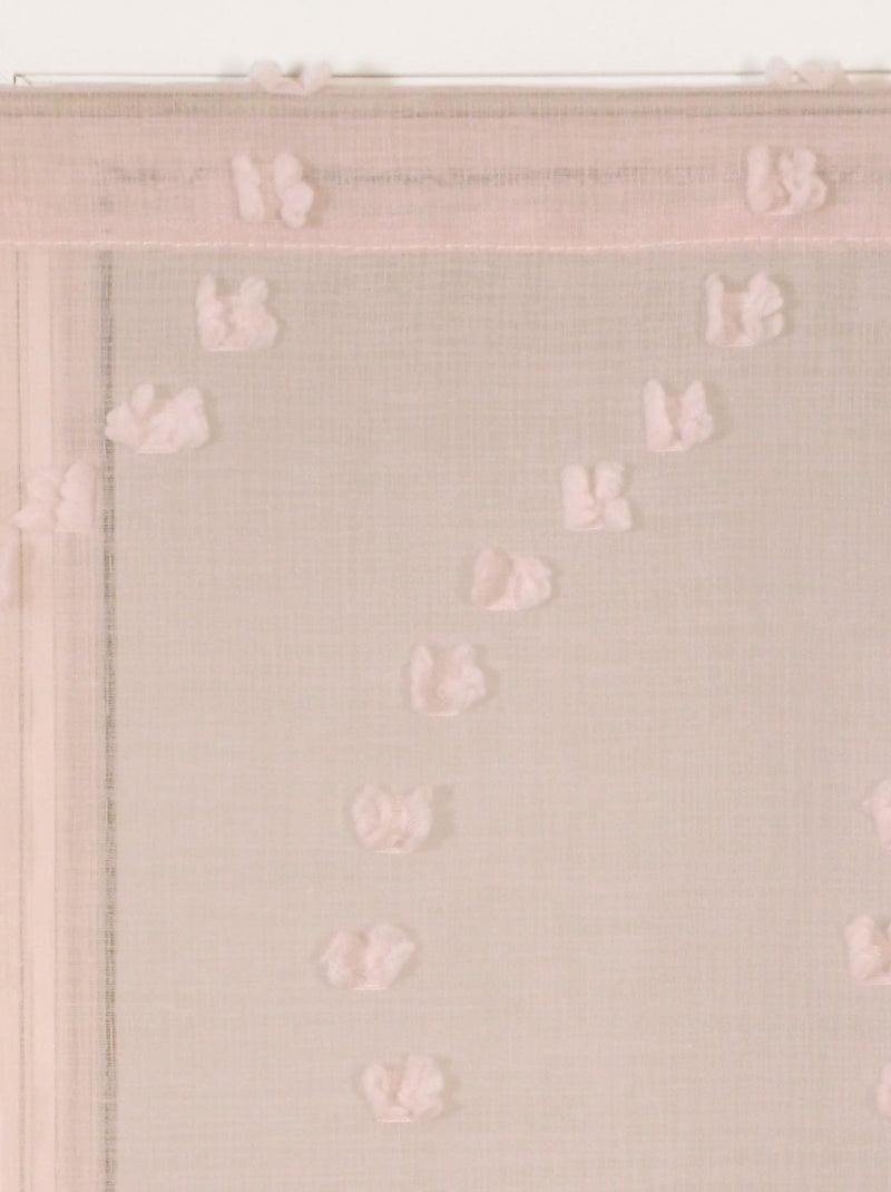 Paire de Voilages petits-nœuds, finition passe-tringle, vitrages. Vieux rose - Kiabi