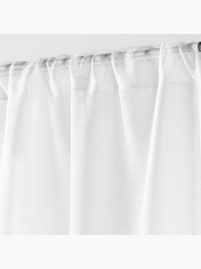 Paire de voilages sablés à passe-tringle Blanc - Kiabi