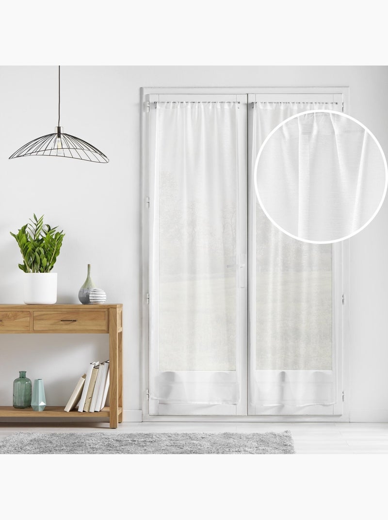 Paire de voilages sablés à passe-tringle Blanc - Kiabi