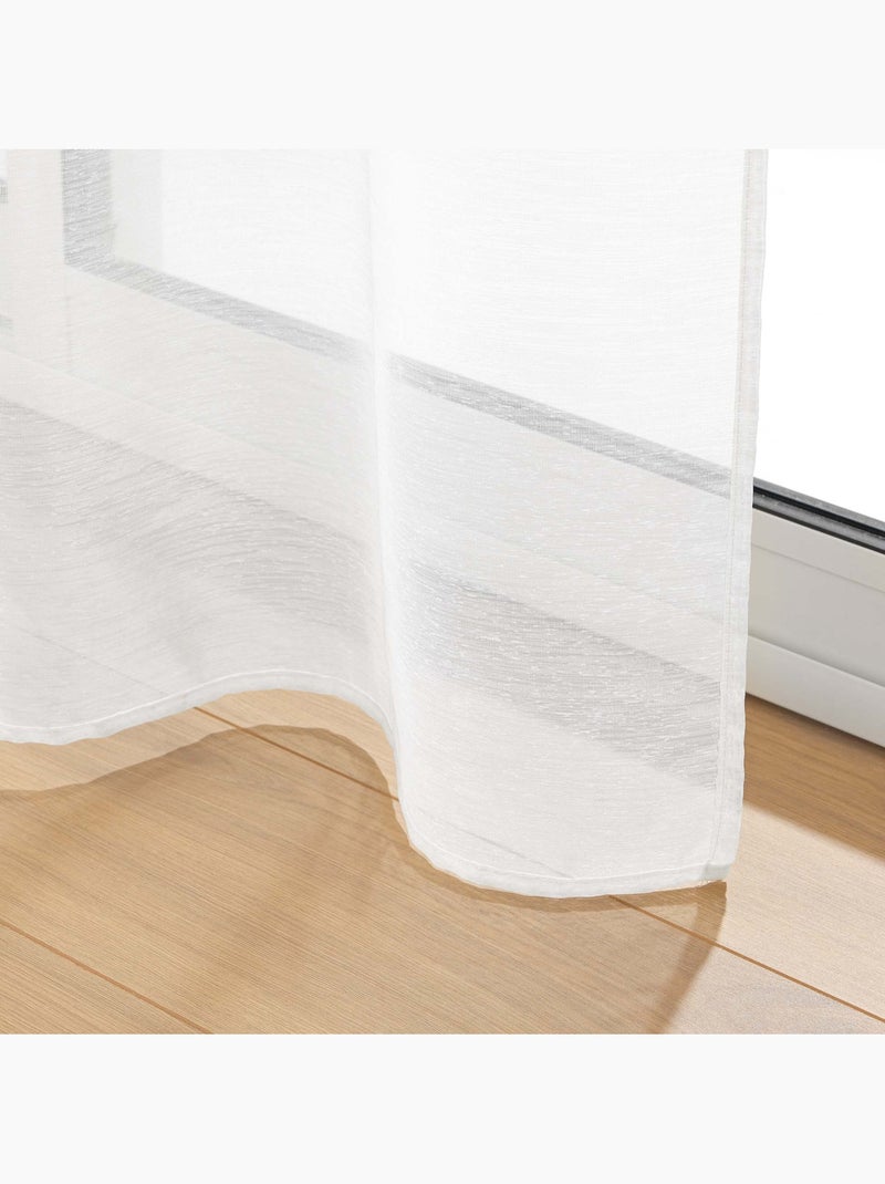 Paire de voilages sablés à passe-tringle Blanc - Kiabi