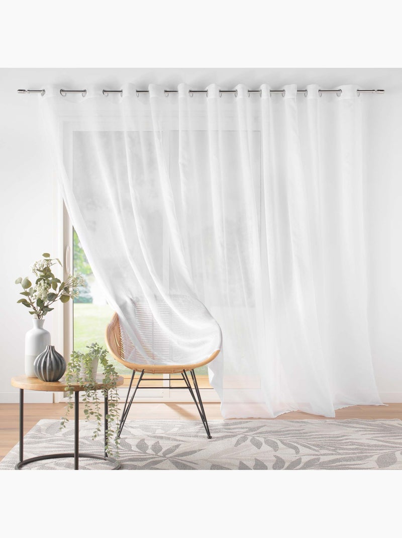 Paire de voilages sablés à passe-tringle Blanc - Kiabi