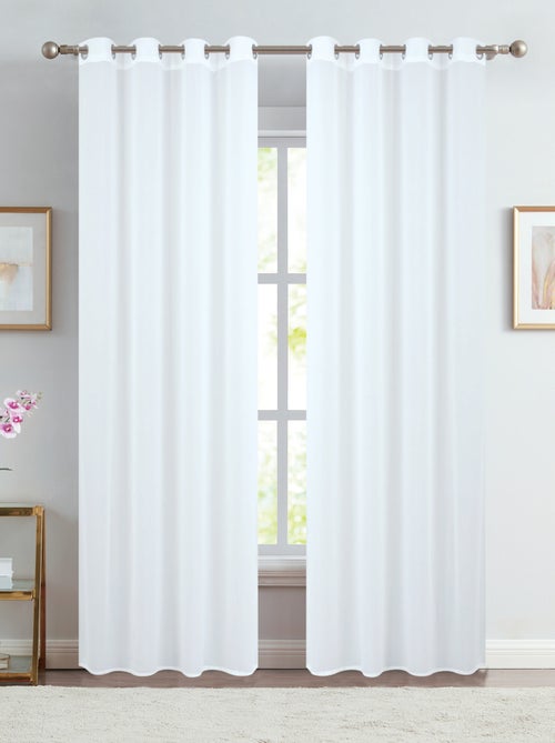 Paire de voilages unis pour baie vitrée - Kiabi