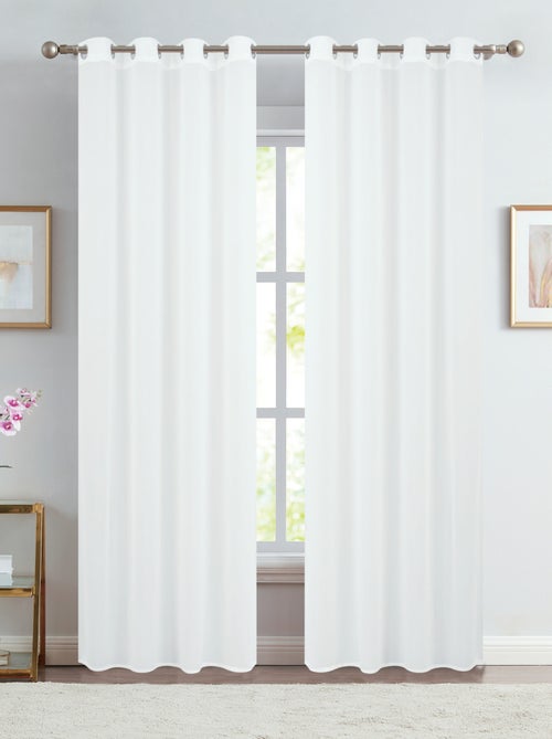 Paire de voilages unis pour baie vitrée - Kiabi