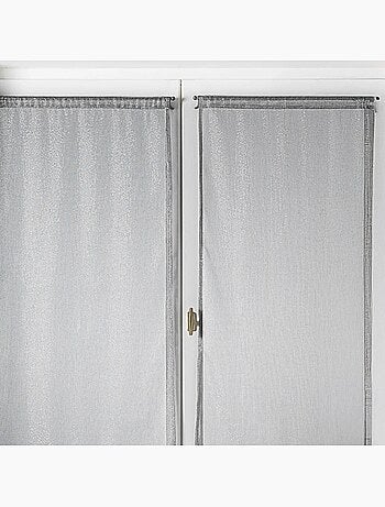 Paire de voilages vitrage - effet maille à fils lurex