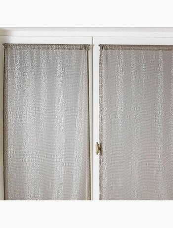 Paire de voilages vitrage - effet maille à fils lurex