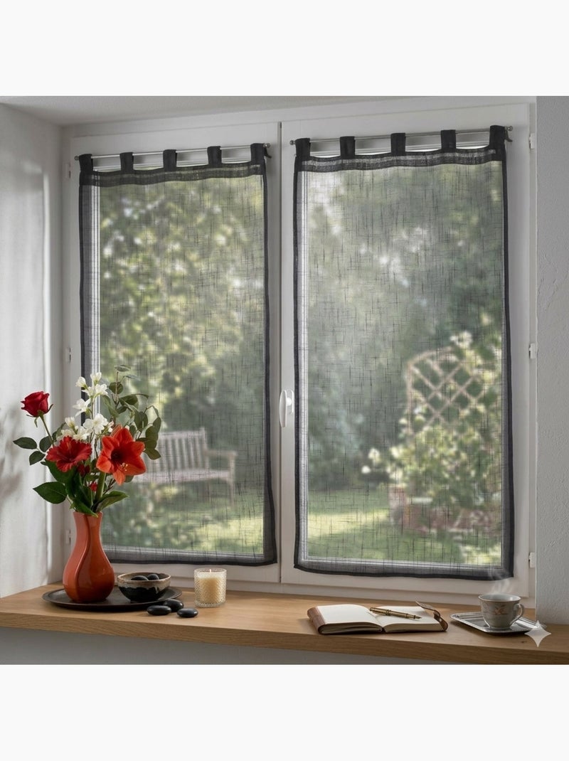 Paire de voilages Zazy gris anthracite - Kiabi