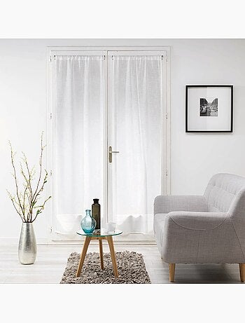 Paire de voile passe tringle 70x240cm milza blanc