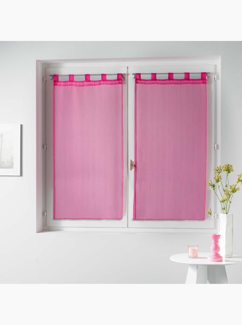 Paire de Voile raye Horizon 60 x 90 cm rose - Kiabi