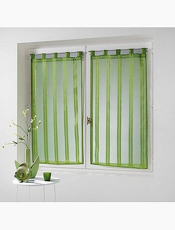 Une paire de voile raye jacquard bandas noisette 60 x 120 cm