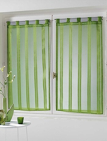 Une paire de voile raye jacquard bandas noisette 60 x 120 cm