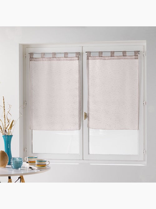 Paire droite de rideaux voile a passants fils coupe dandy - Kiabi